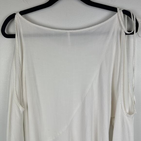 Free People Womens Clear Skies Cold Shoulder Long Sleeve White Mini Dress Small - Picture 5 of 8